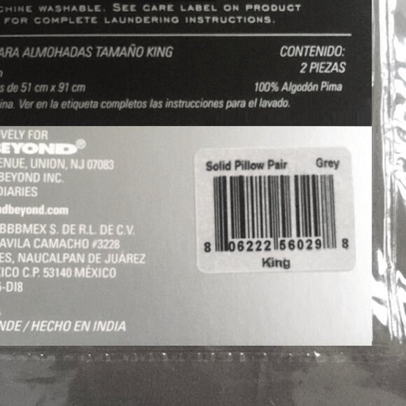 new GRAY Wamsutta Ultra Soft 525 TC 100% Cotton KING Pillowcases - Picture 4 of 4